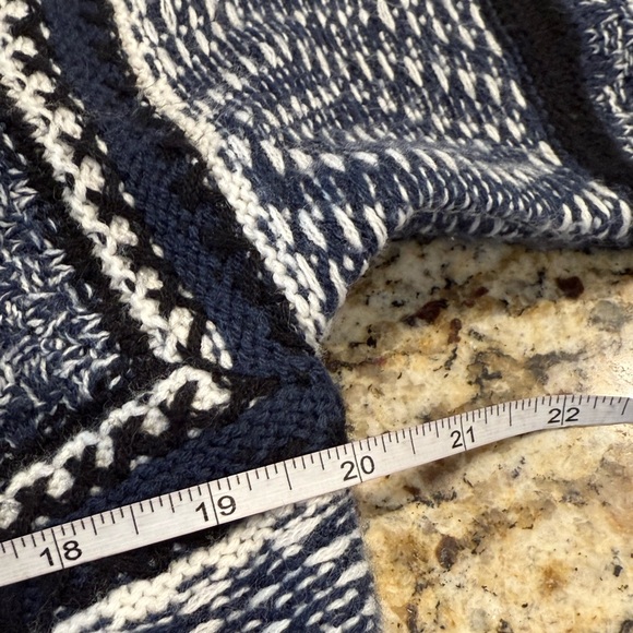 Hannah blue white long line open front knit cardigan SZ M - Picture 7 of 11